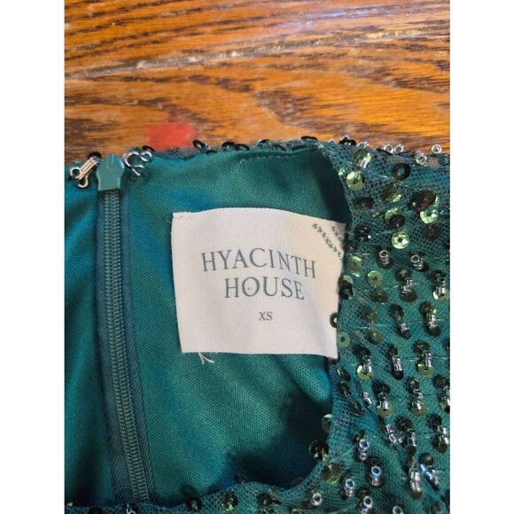 NWT Tuckernuck Hyacinth House Green Sequin Gemma Blouse Long Sleeve Sz XS - Picture 3 of 5